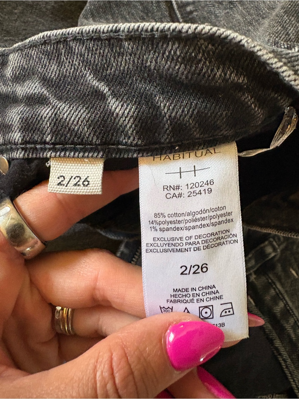 Habitual Black Washed Wide Leg Jeans - Picture 6 of 6
